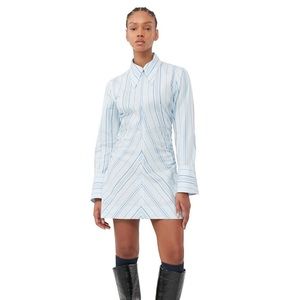 Ganni STRIPED TWILL FITTED TUNIC